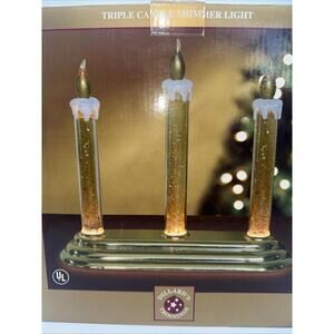 Vintage Dillards Trimmings Triple Candle Shimmer Light 3 Christmas